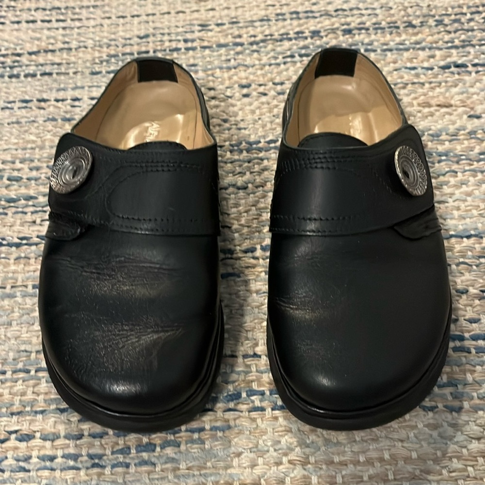 Charlotte Halflinger clogs, black leather 37